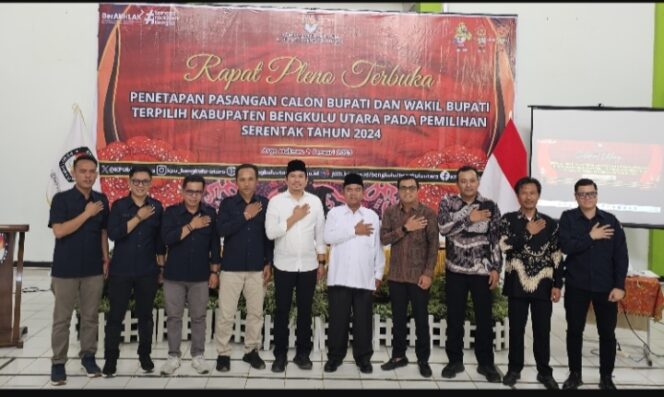 
 KPU Kabupaten Bengkulu Utara Tetapkan Pasangan Calon Bupati dan Wakil Bupati Terpilih
