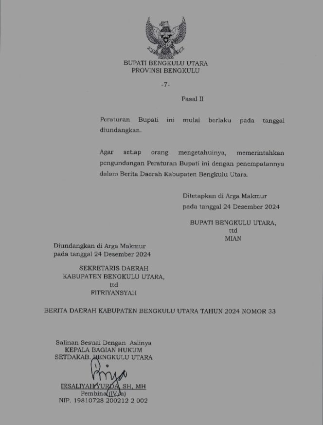 
 Kabag Hukum Bungkam Dan Mengelak, Ternyata Terdapat Tanda Tangannya Di Perbup