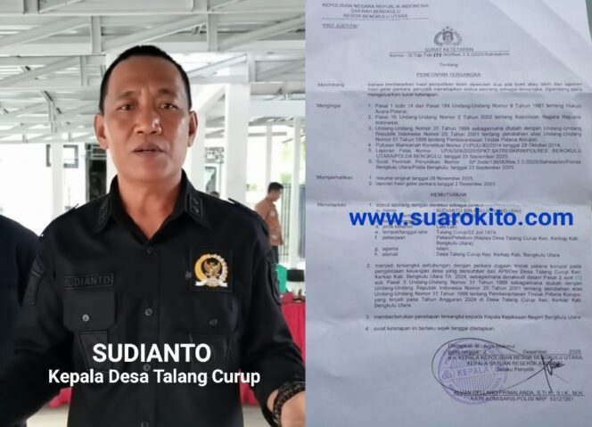 
 Kegiatan Fiktif, Kades Talang Curup Gunakan DD Untuk Kepentingan Pribadi