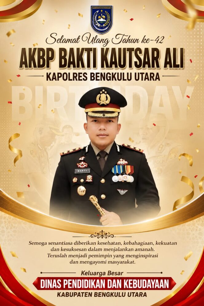
 Dinas Pendidikan Sampaikan Ucapan Selamat Ulang Tahun ke-42 untuk Kapolres Bengkulu Utara