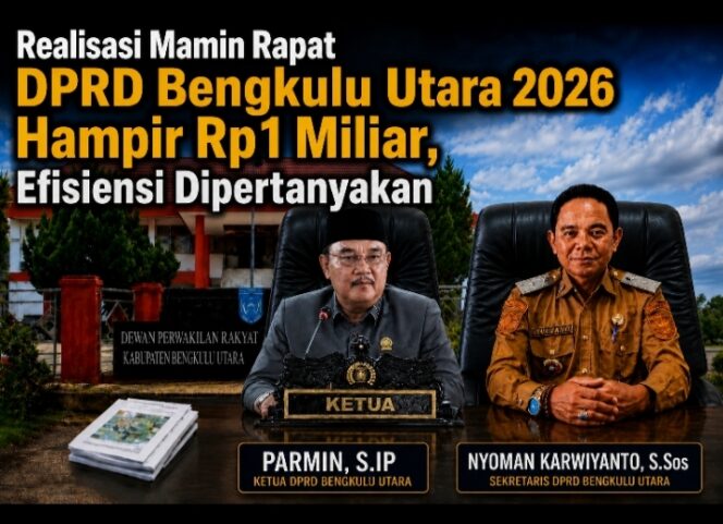 
 Realisasi Mamin Rapat DPRD Bengkulu Utara 2026  Hampir Rp1 Miliar, Efisiensi Dipertanyakan