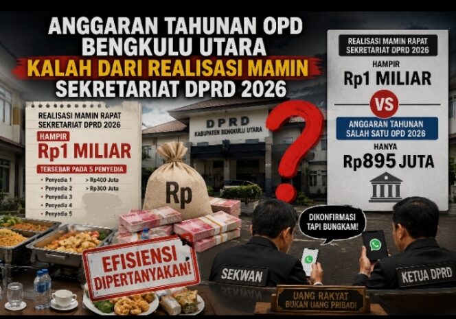 
 Ternyata, Realisasi Anggaran Mamin DPRD 2026 Lebih Besar Dari Anggaran Tahunan Satu OPD Bengkulu Utara